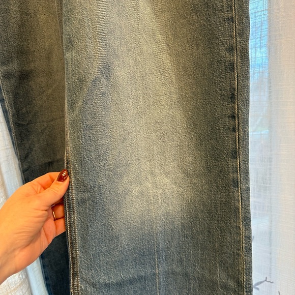 Loft High rise wide leg jeans in authentic Mid indigo wash. - Picture 8 of 10
